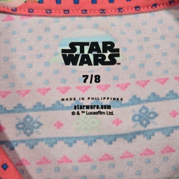 Star Wars Girls 7/8 Grogu Mandalorian Pink Dress Disney Play Cosplay Costume EUC - Picture 3 of 6